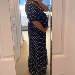 Pinkblush Maternity Navy Polka Dot Dress size M